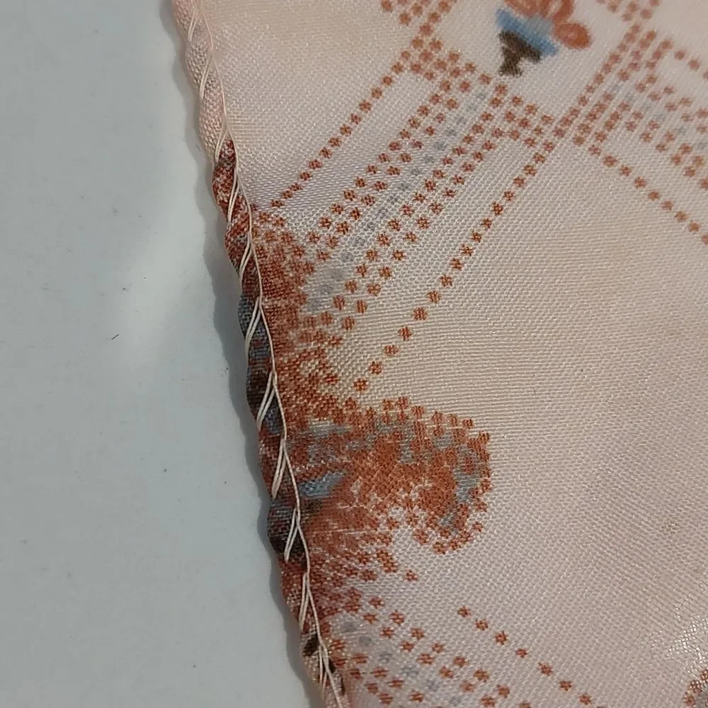 Pierre Cardin Floral Windowpane Check Oblong Scarf Vintage